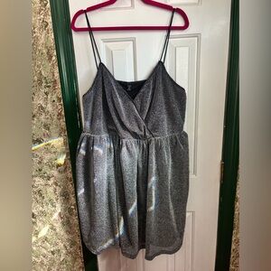 SHEIN Metallic Silver spaghetti strap dress